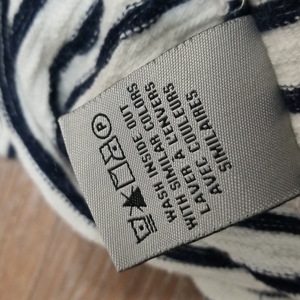 (XS) LE CHΓTEAU Striped 100% Cotton Sweater Cozy Cottagecore Frayed Loungewear - Picture 8 of 10